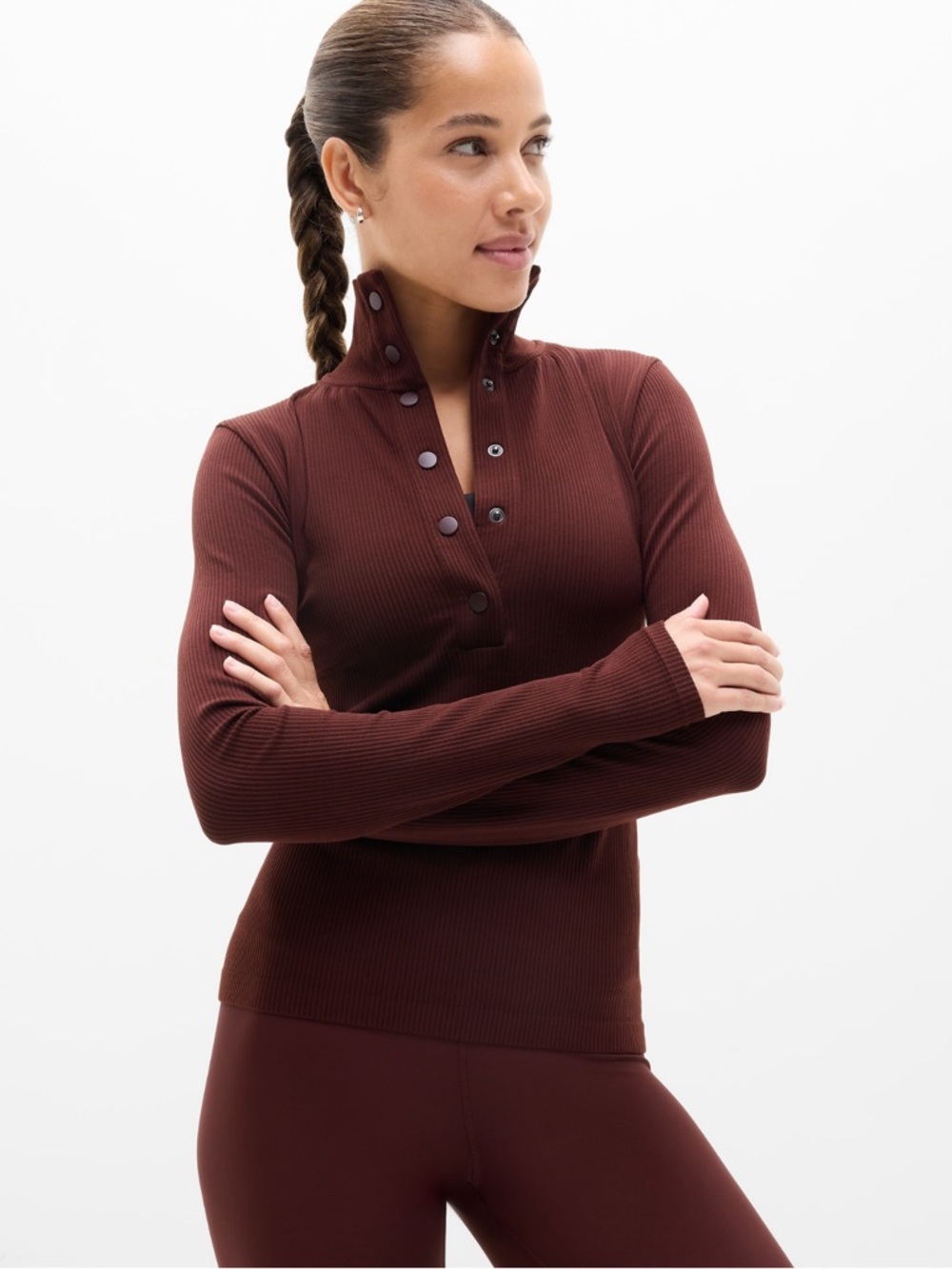 NWT Athleta Flurry Seamless Henley